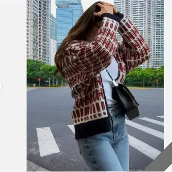 Zara Home Alone Logo Wool blend knit Jacket Cardigan NWT - Picture 5 of 16